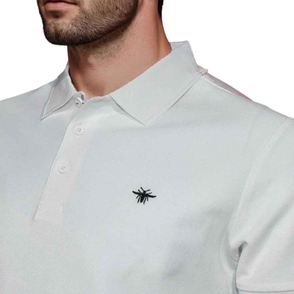 Dior Bee Embroidered White Premium Polo T-shirt-thumb-2