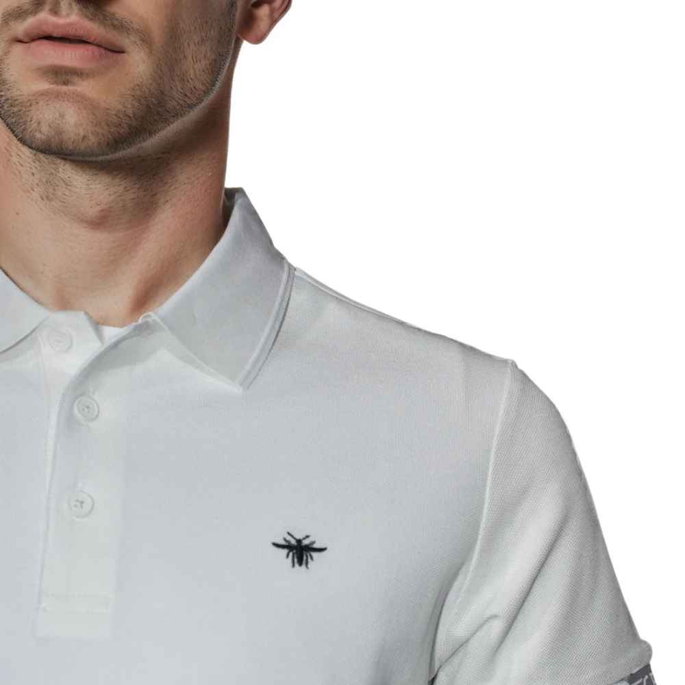 Dior Bee Embroidered White Premium Polo T-shirt-thumb-4