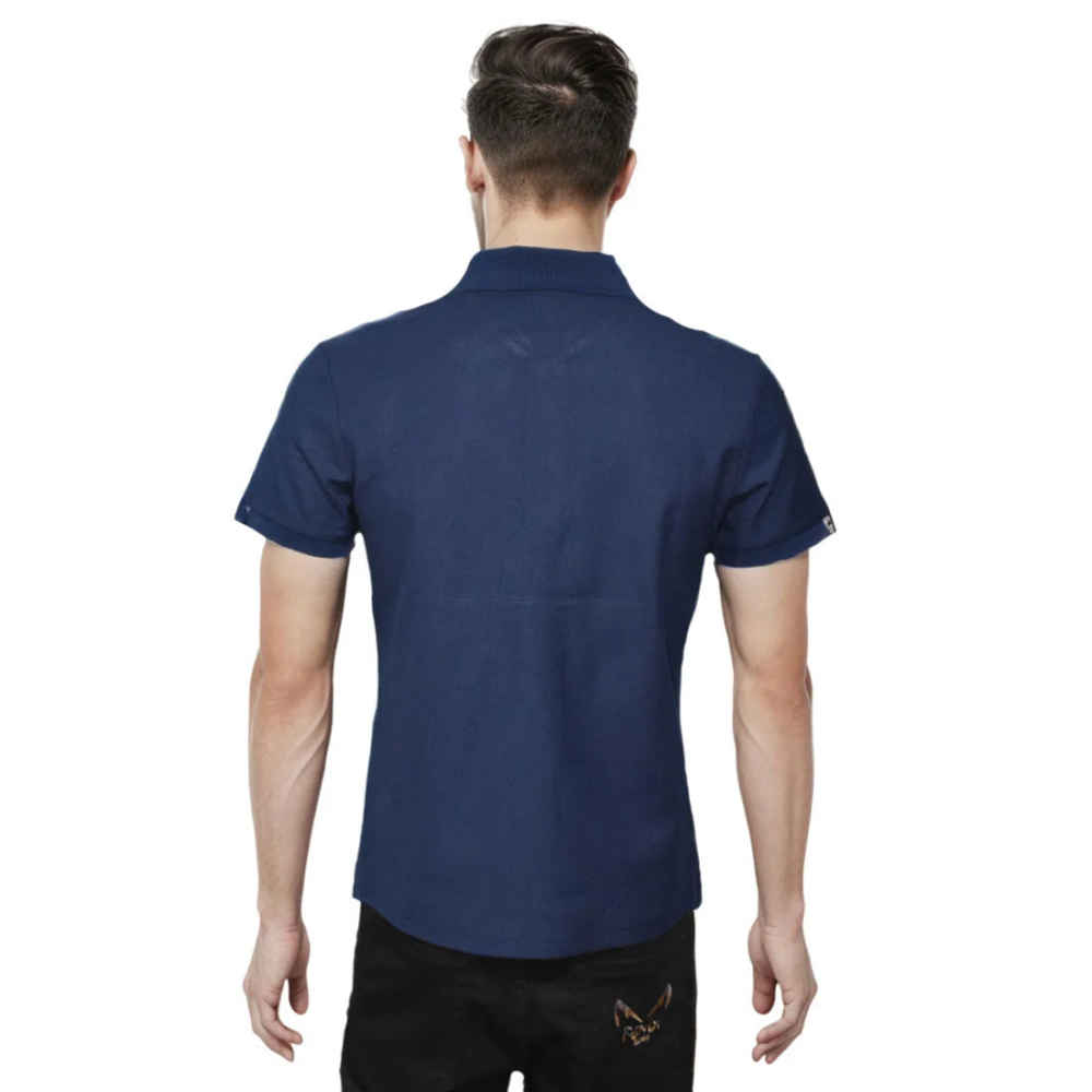 Dior Bee Embroidered Navy Blue Premium Polo T-shirt-1
