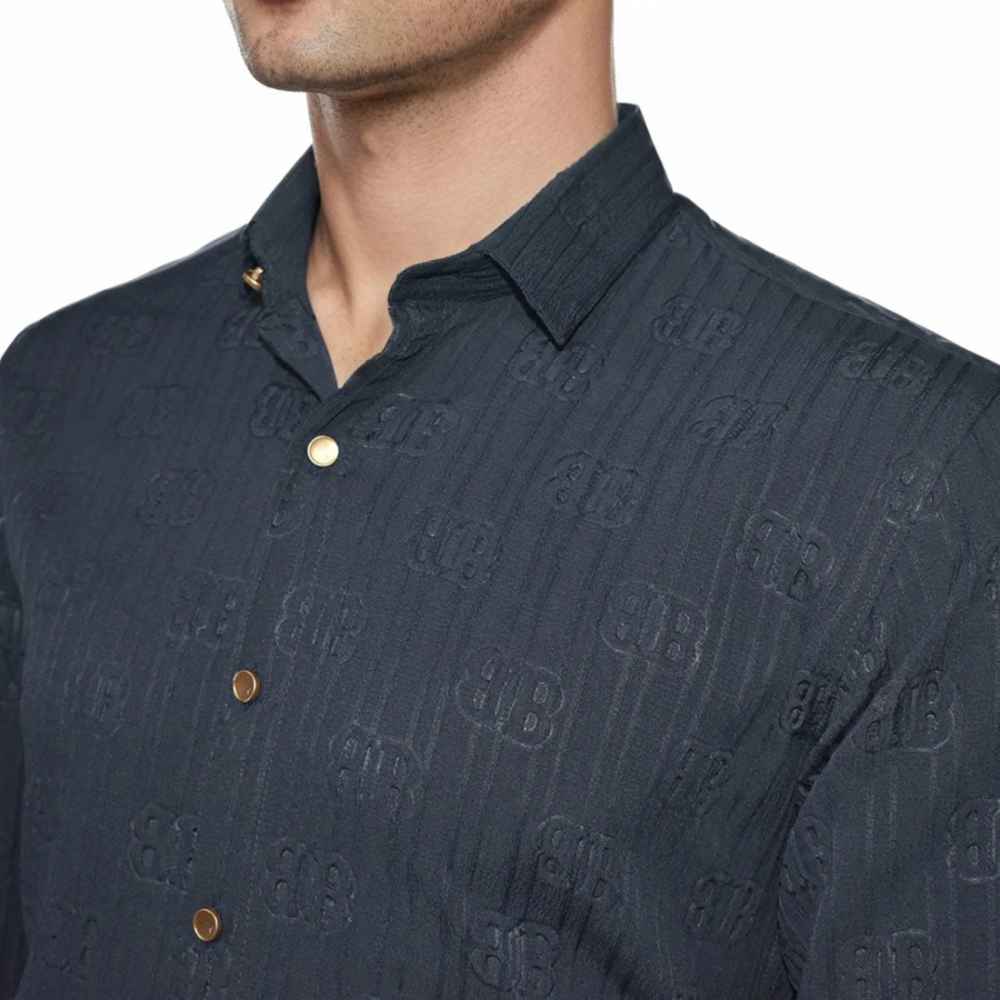 Balenciaga Blue Premium Quality Designer Shirt-3