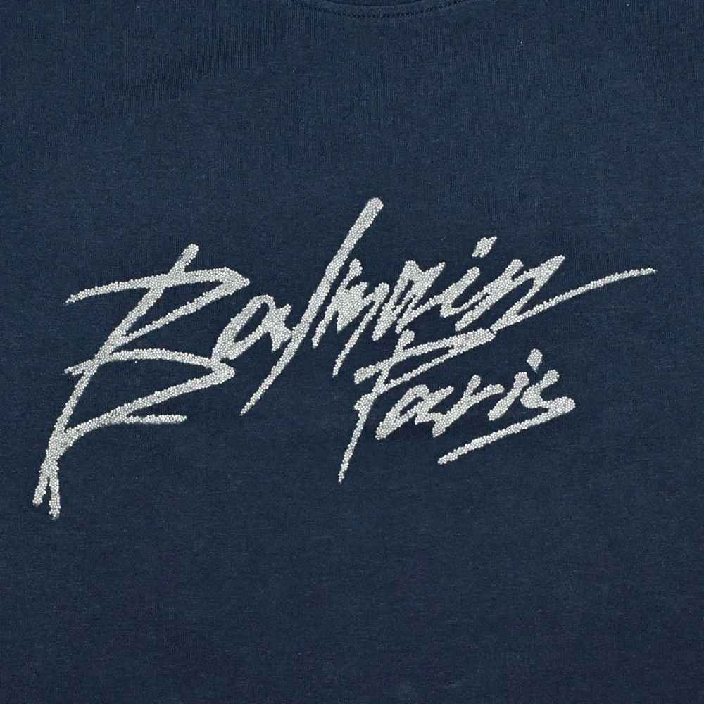 Balmain Dark Blue Premium Quality Women T-shirt-3