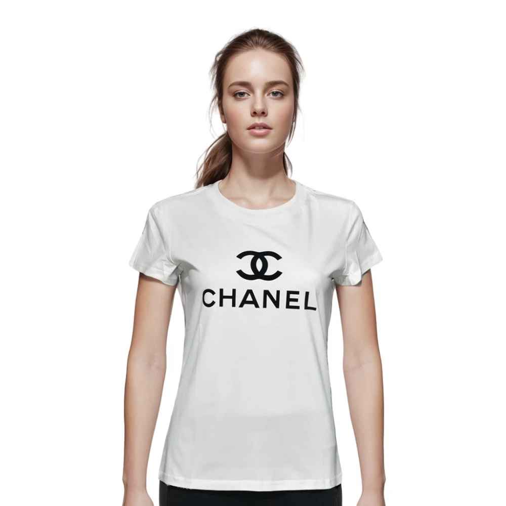 Chanel White Premium Quality Women T-shirt-thumb-0