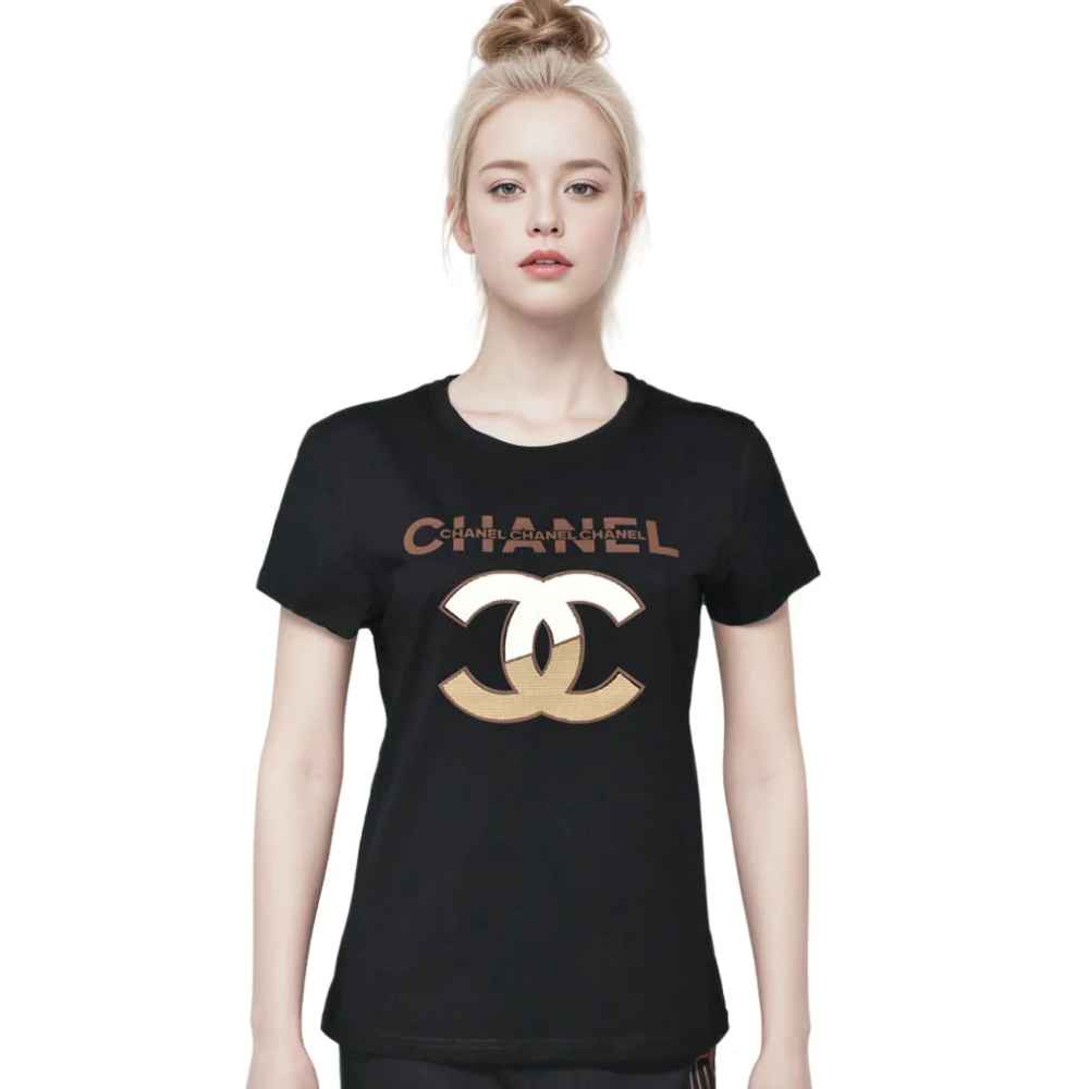 Chanel Black Premium Quality Women T-shirt-thumb-0