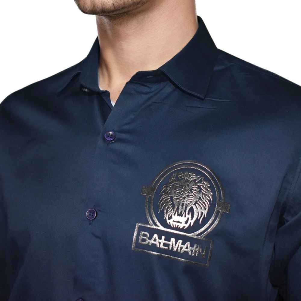 Balmain Paris Navy Blue Premium Quality Shirt-3