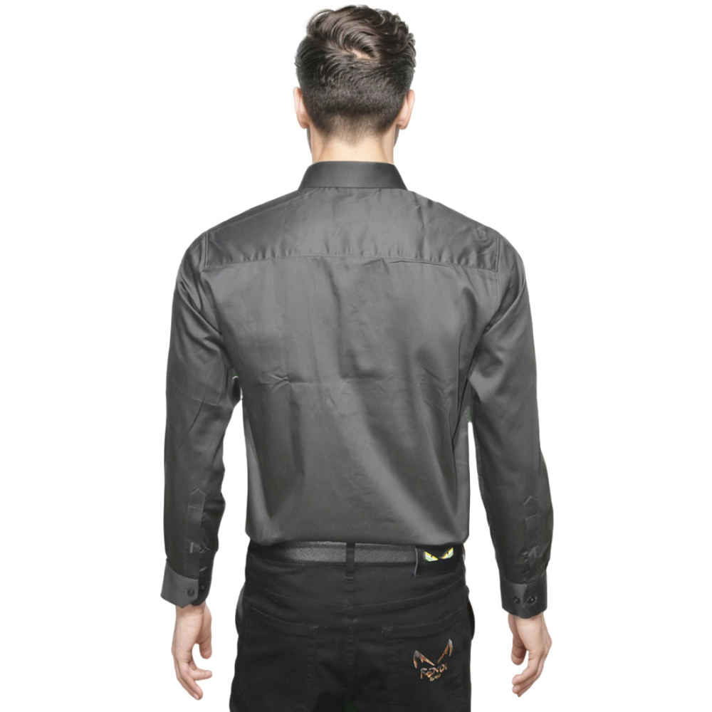 Emporio Armani Grey Premium Logo Print Shirt-thumb-1