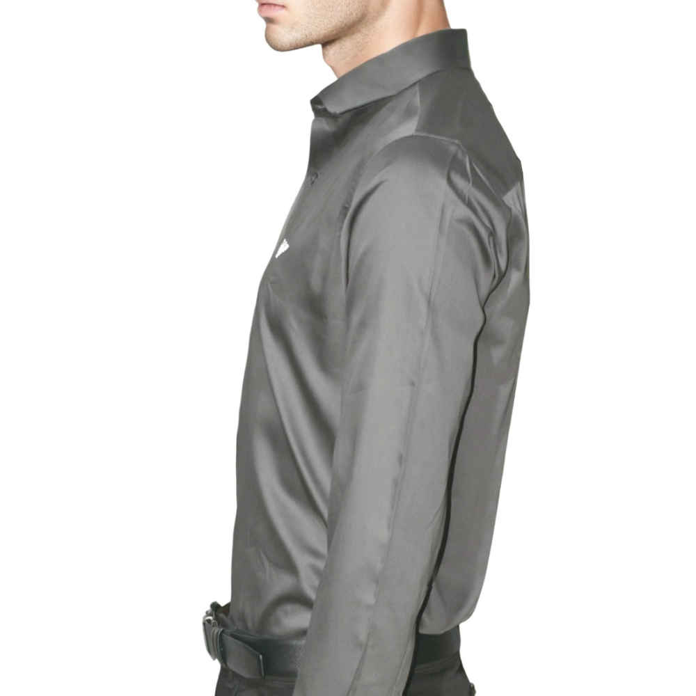 Emporio Armani Grey Premium Logo Print Shirt-thumb-2