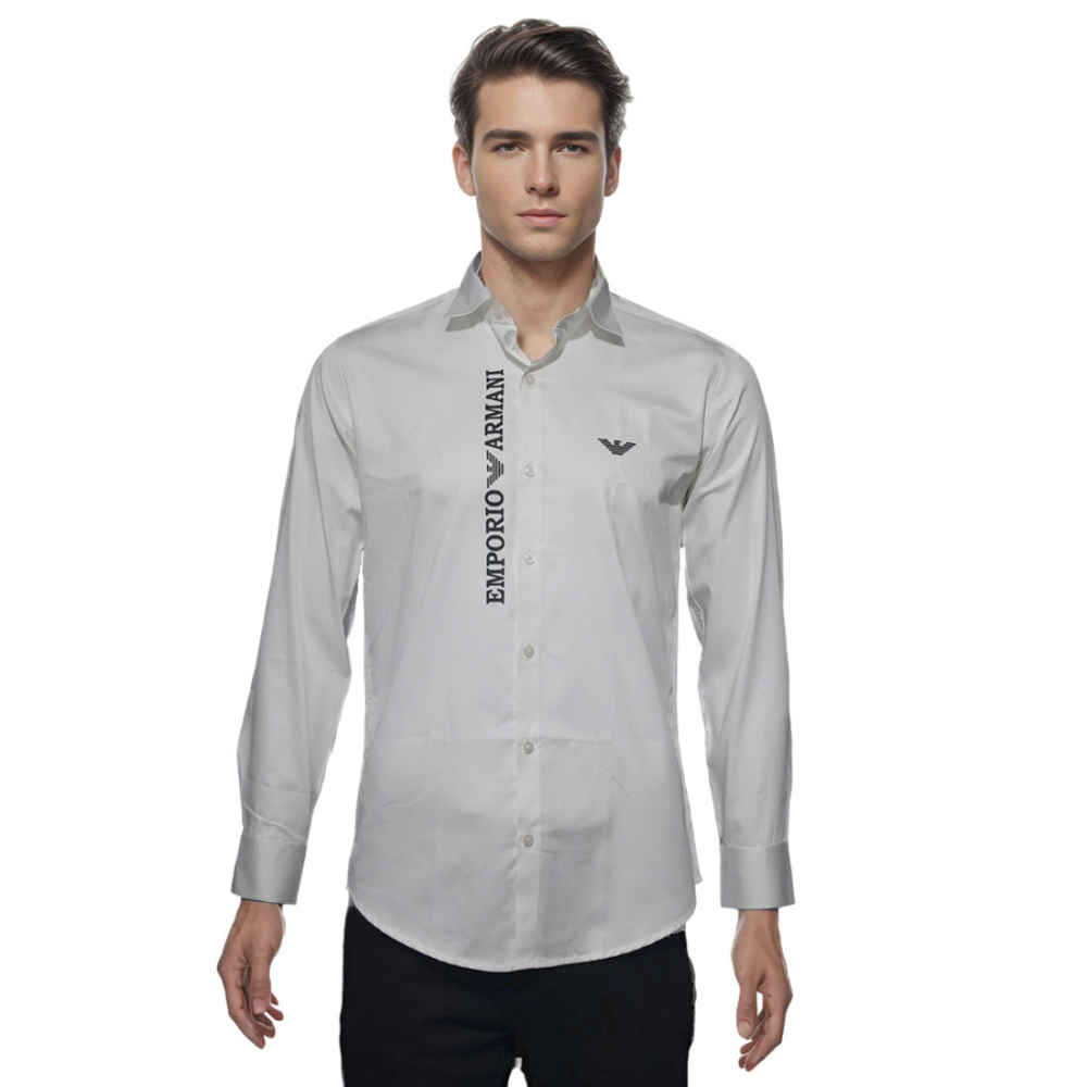 Emporio Armani White Premium Logo Print Shirt-7