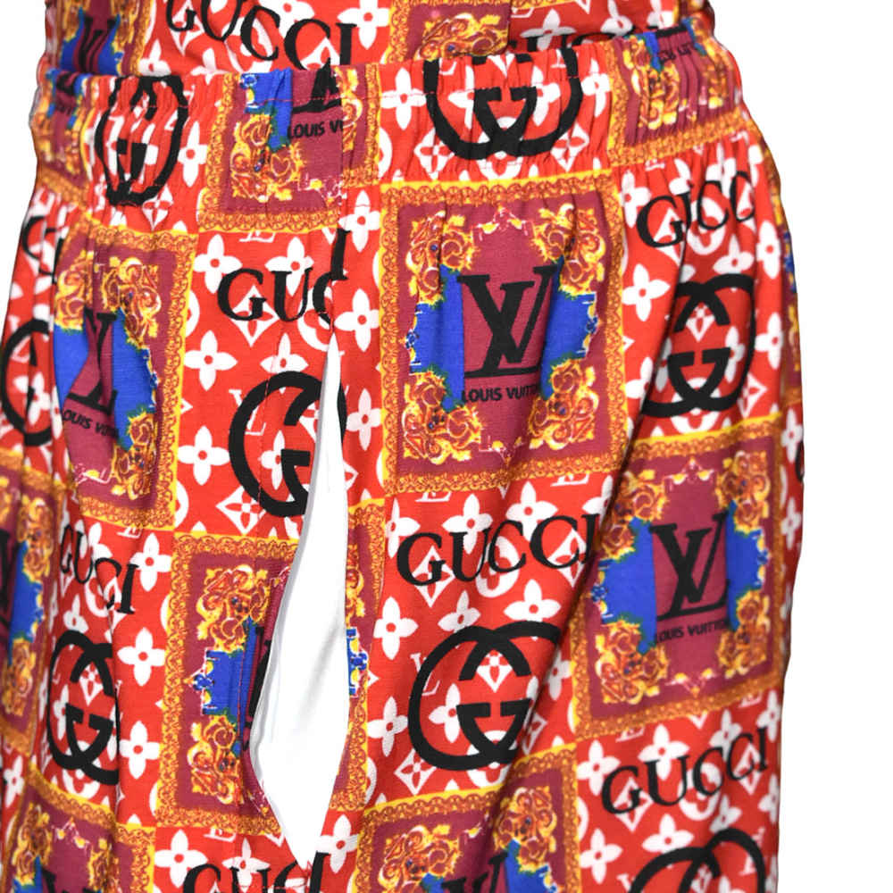 Gucci Print Red Premium Quality Shirt & Shorts Combo-thumb-3