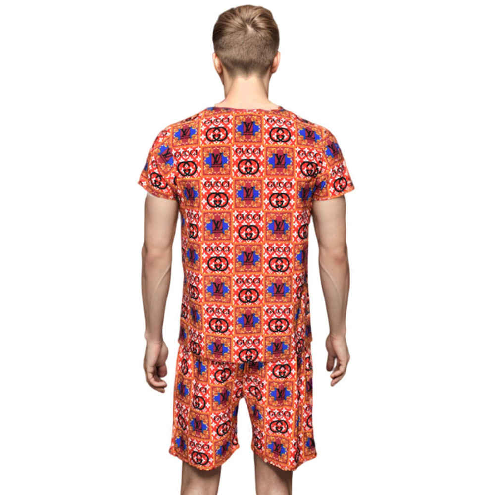Gucci Print Red Premium Quality Shirt & Shorts Combo-thumb-1