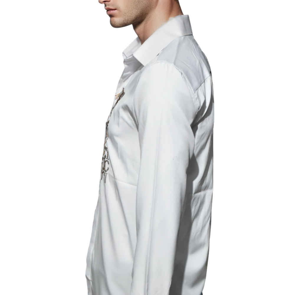 Gucci White Glitter Stone Shirt-2