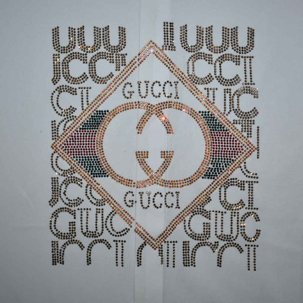 Gucci White Glitter Stone Shirt-3