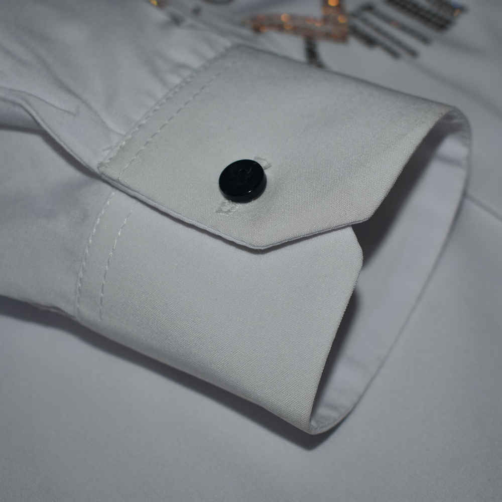 Gucci White Glitter Stone Shirt-5