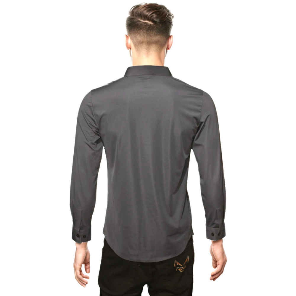 Gucci Grey Embroidered Logo Premium Quality Shirt-1