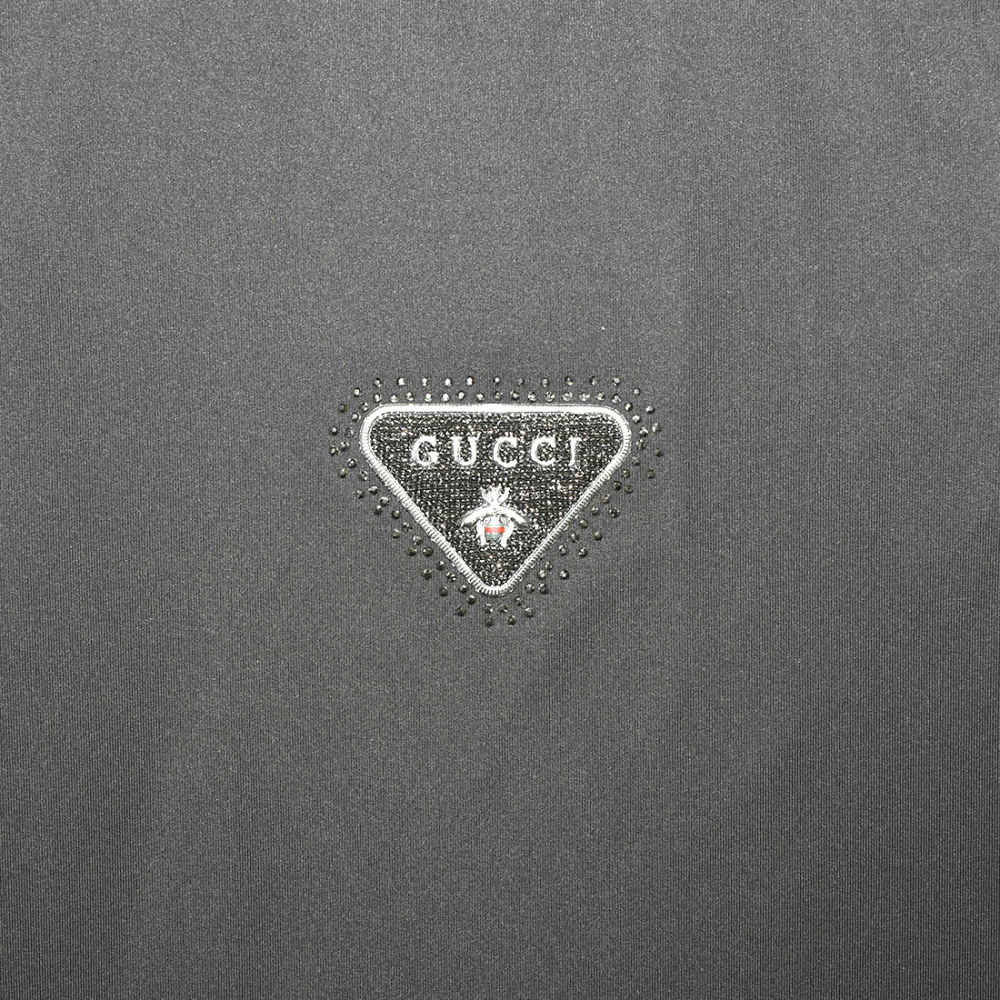 Gucci Grey Embroidered Logo Premium Quality Shirt-3
