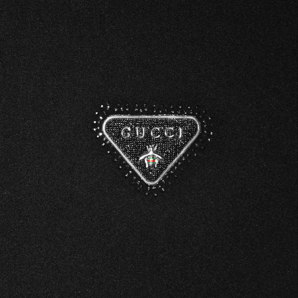 Gucci Black Embroidered Logo Premium Quality Shirt-3