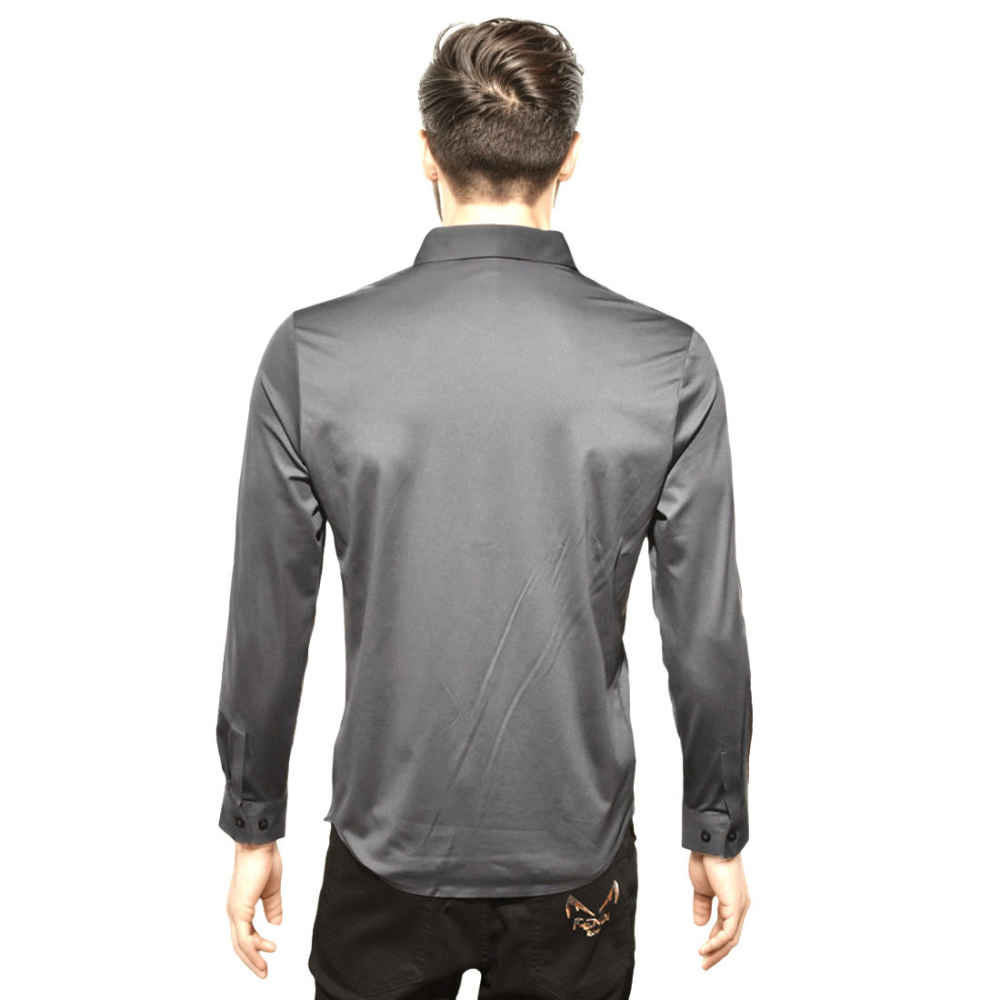 Giorgio Armani Embroidered Logo Grey Premium Shirt-1