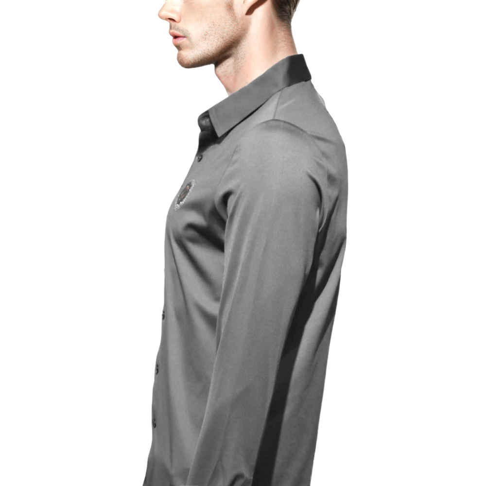 Giorgio Armani Embroidered Logo Grey Premium Shirt-2