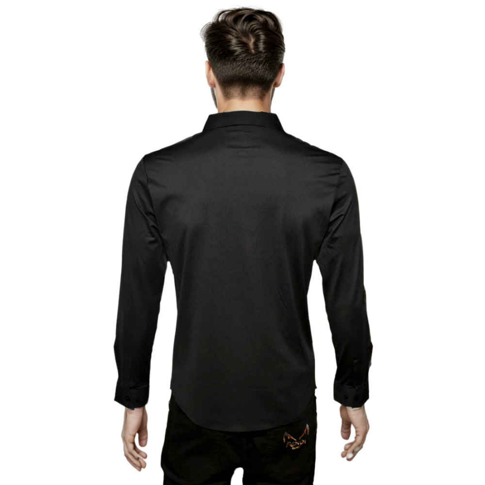 Giorgio Armani Black Premium Embroidered Logo Shirt-1