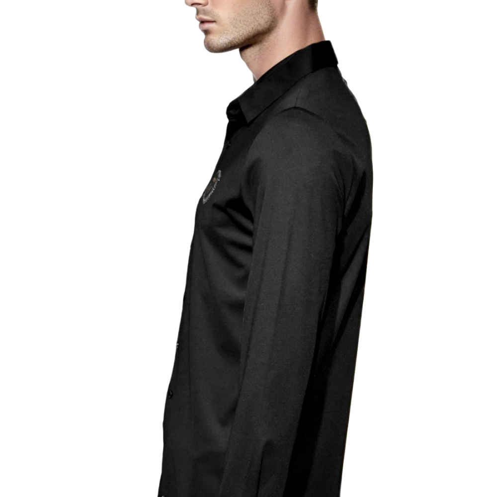 Giorgio Armani Black Premium Embroidered Logo Shirt-2