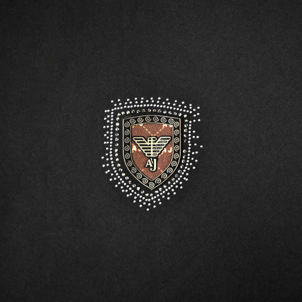 Giorgio Armani Black Premium Embroidered Logo Shirt-3