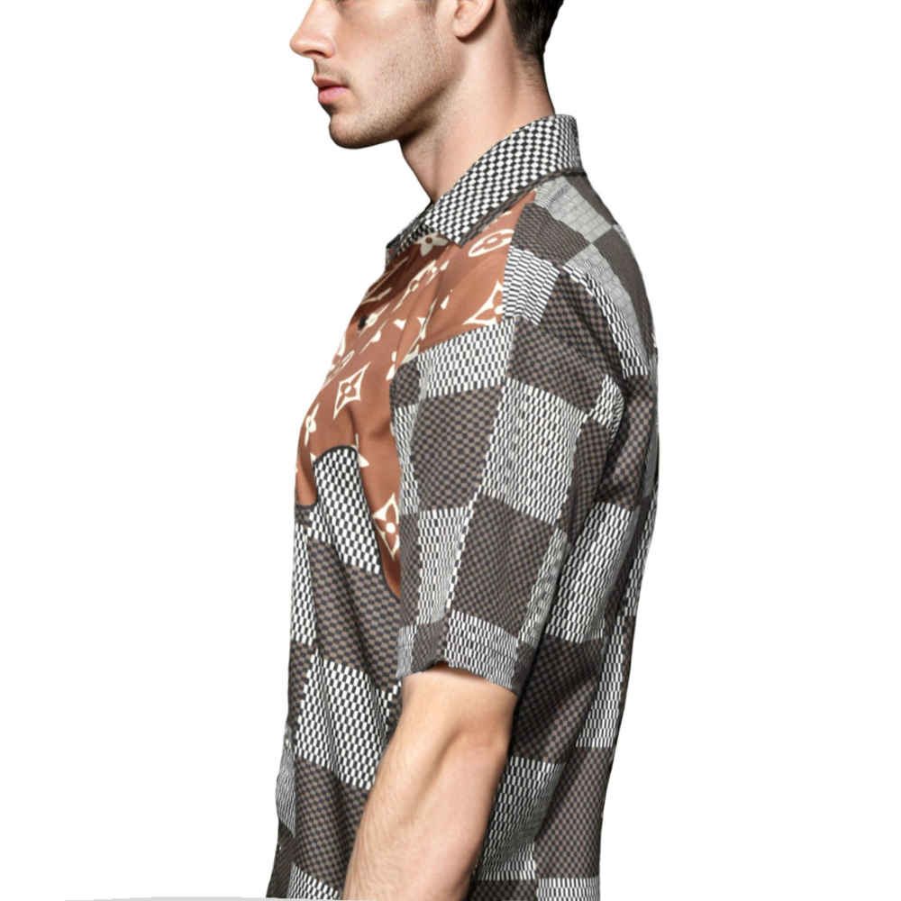 Louis Vuitton Logo Print Hawaiian Shirt-thumb-2