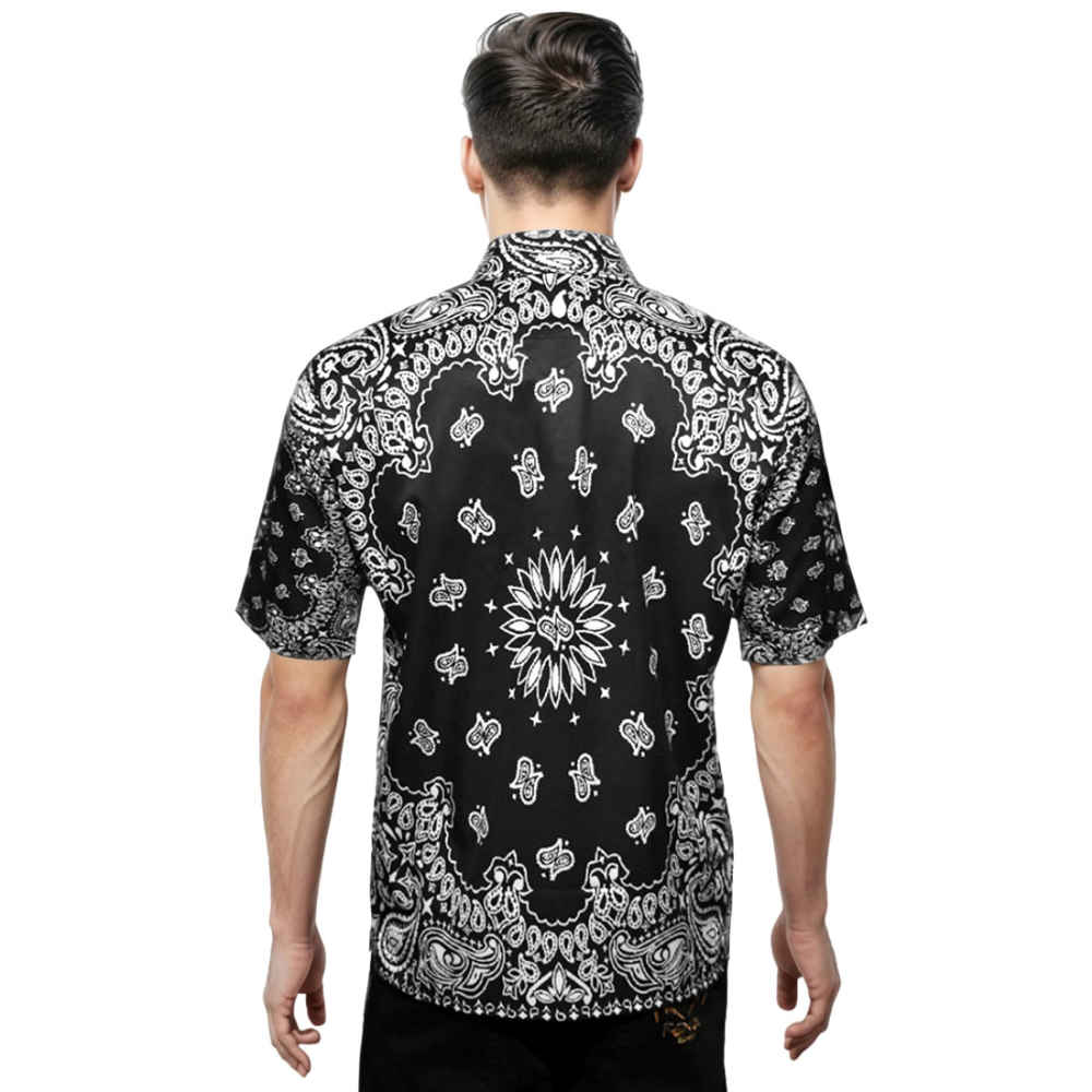 Amiri Bandana SS Polo Black Shirt-1