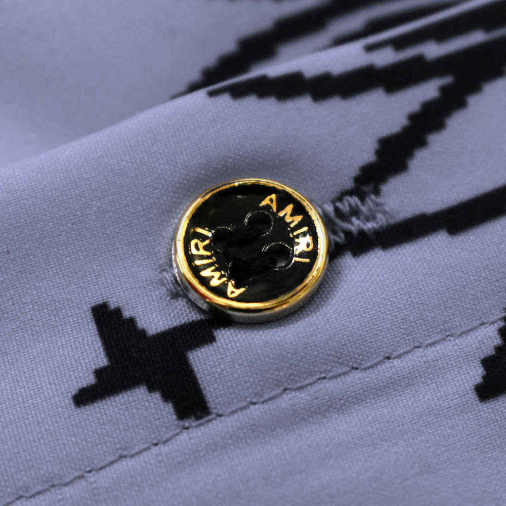 Amiri Bandana SS Polo Purple Shirt-thumb-4