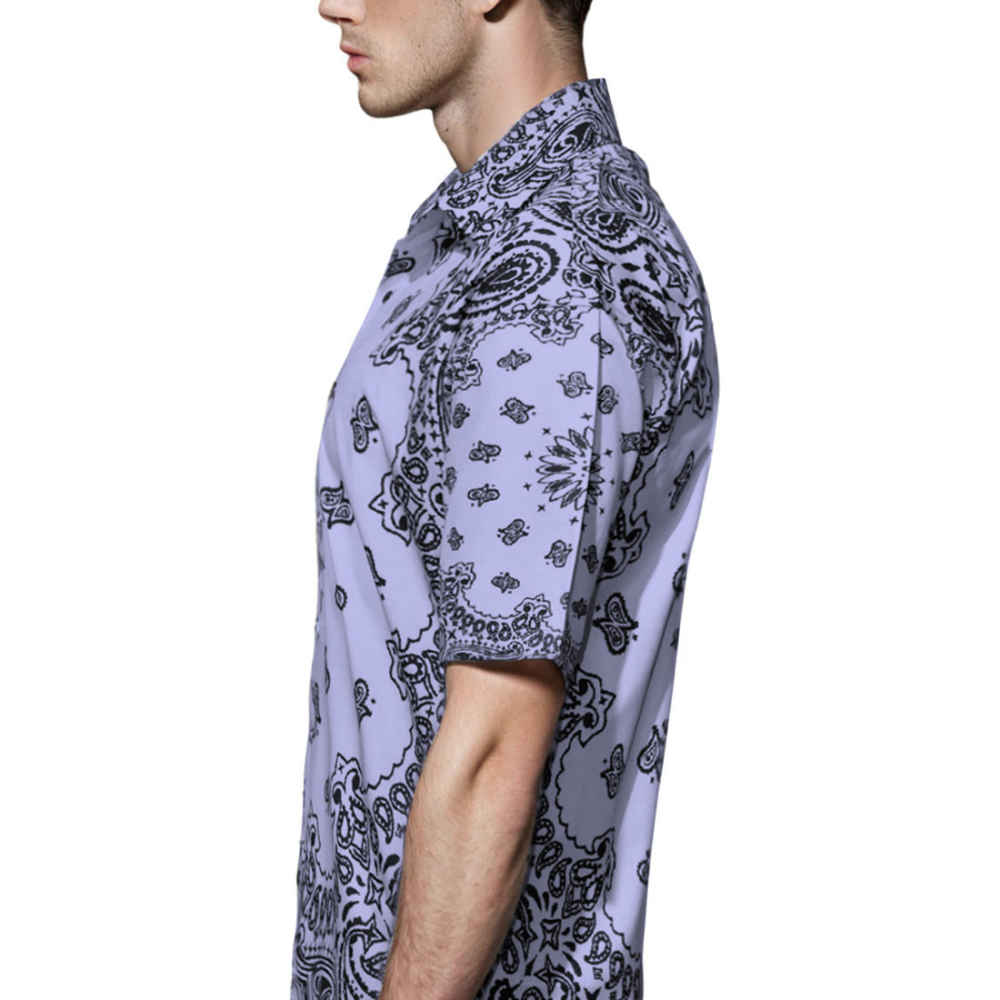 Amiri Bandana SS Polo Purple Shirt-thumb-2