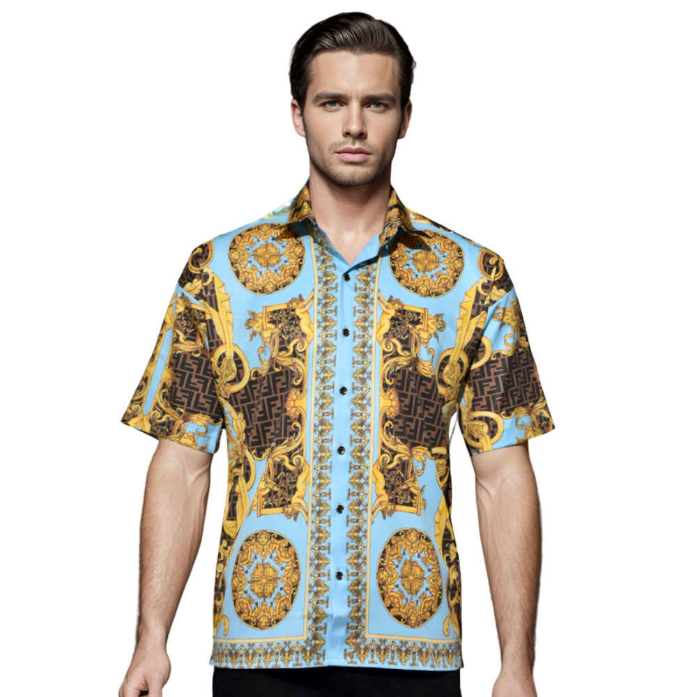 Versace Fendace Gold Baroque Shirt-thumb-0