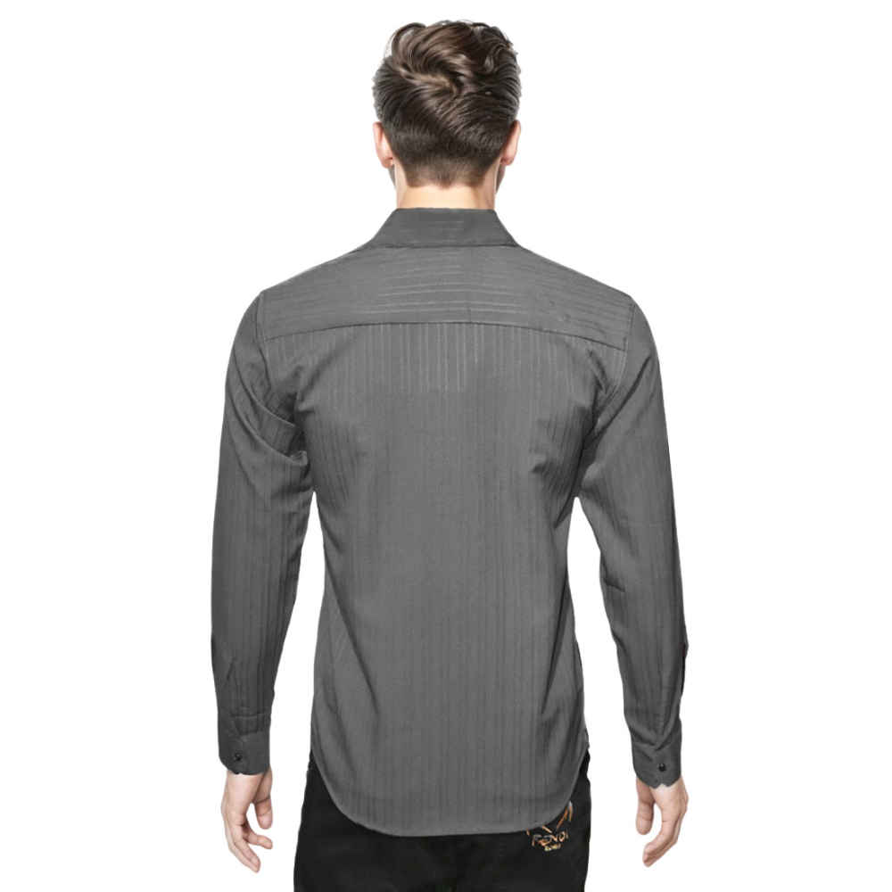 Burberry Embossed Pocket Logo Grey Premium Quality Shirt-thumb-1