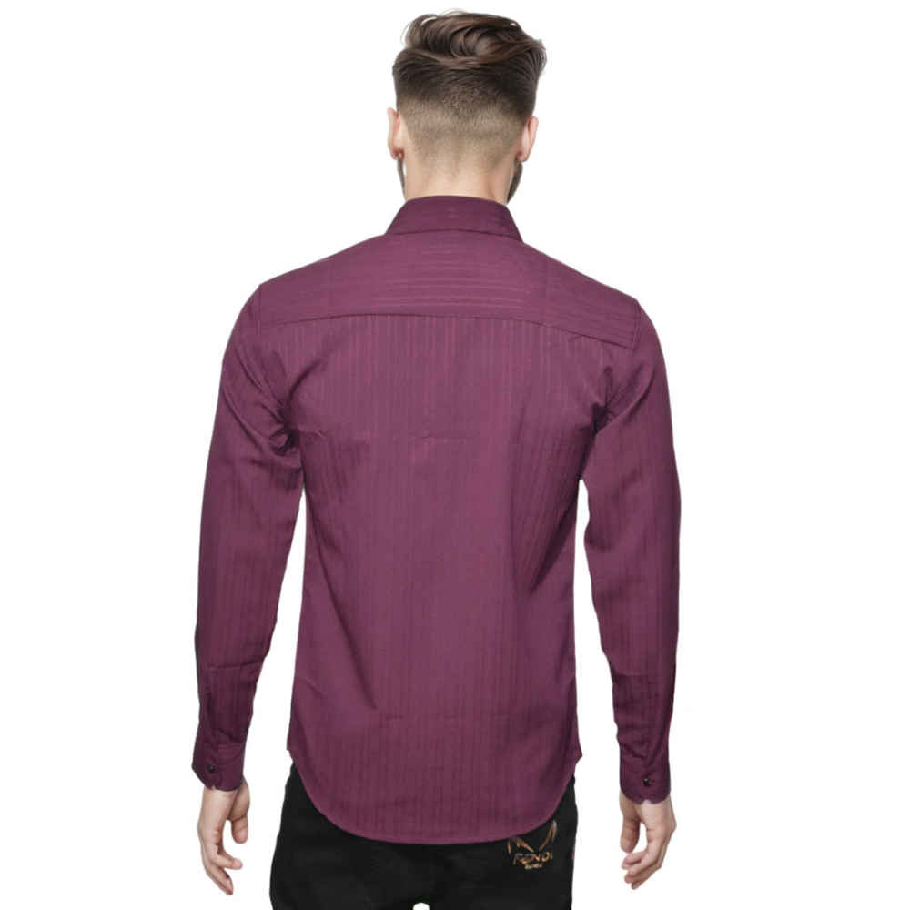 Burberry Embossed Pocket Logo Wine Premium Quality Shirt-1