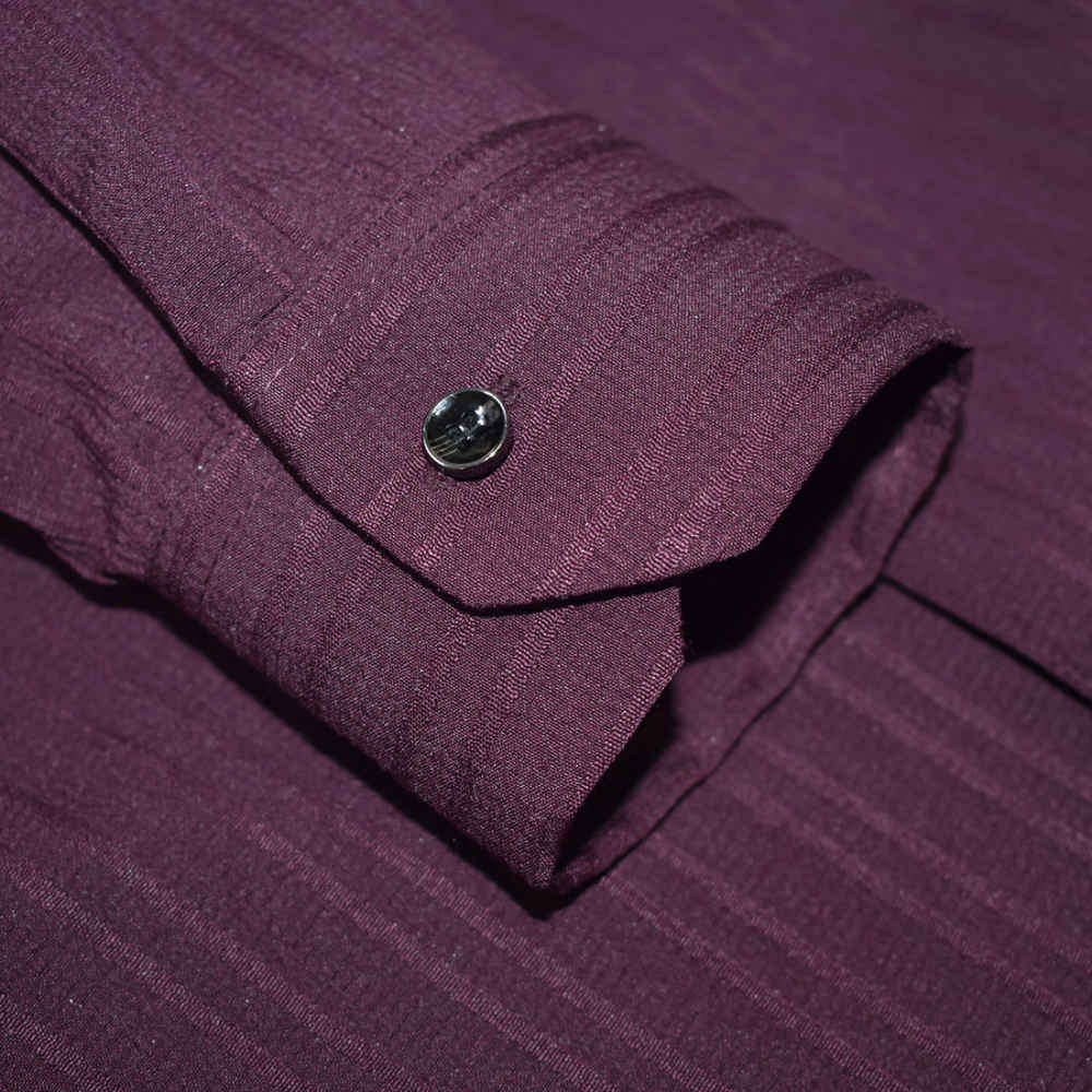 Burberry Embossed Pocket Logo Wine Premium Quality Shirt-5