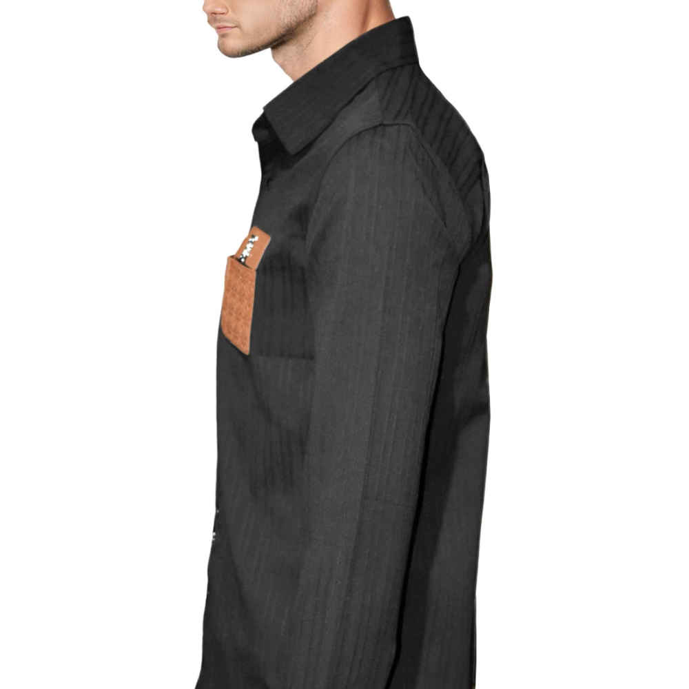 Burberry Embossed Pocket Logo Black Premium Quality Shirt-2