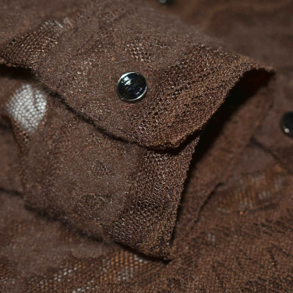 Gucci Brown Premium See-through Men's Shirt-5