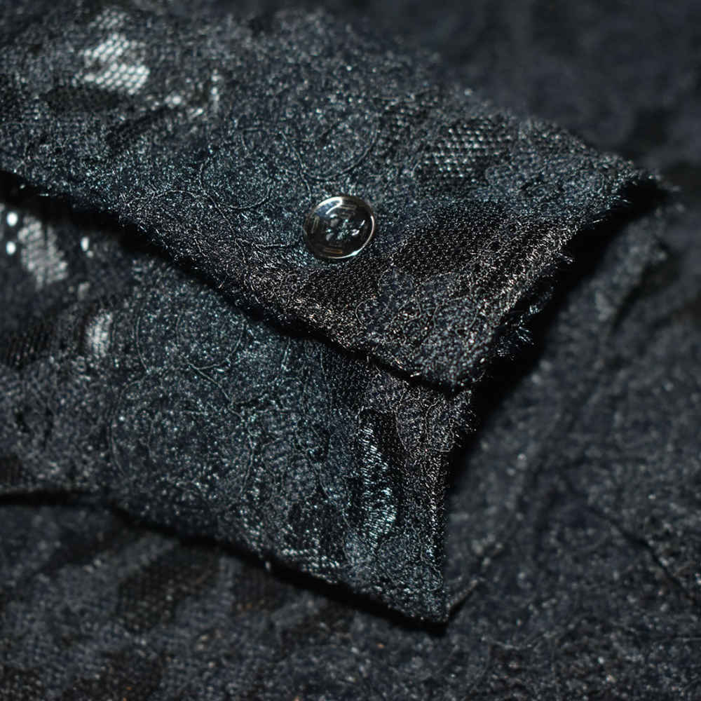 Gucci Black Premium See-through Men's Shirt-thumb-5