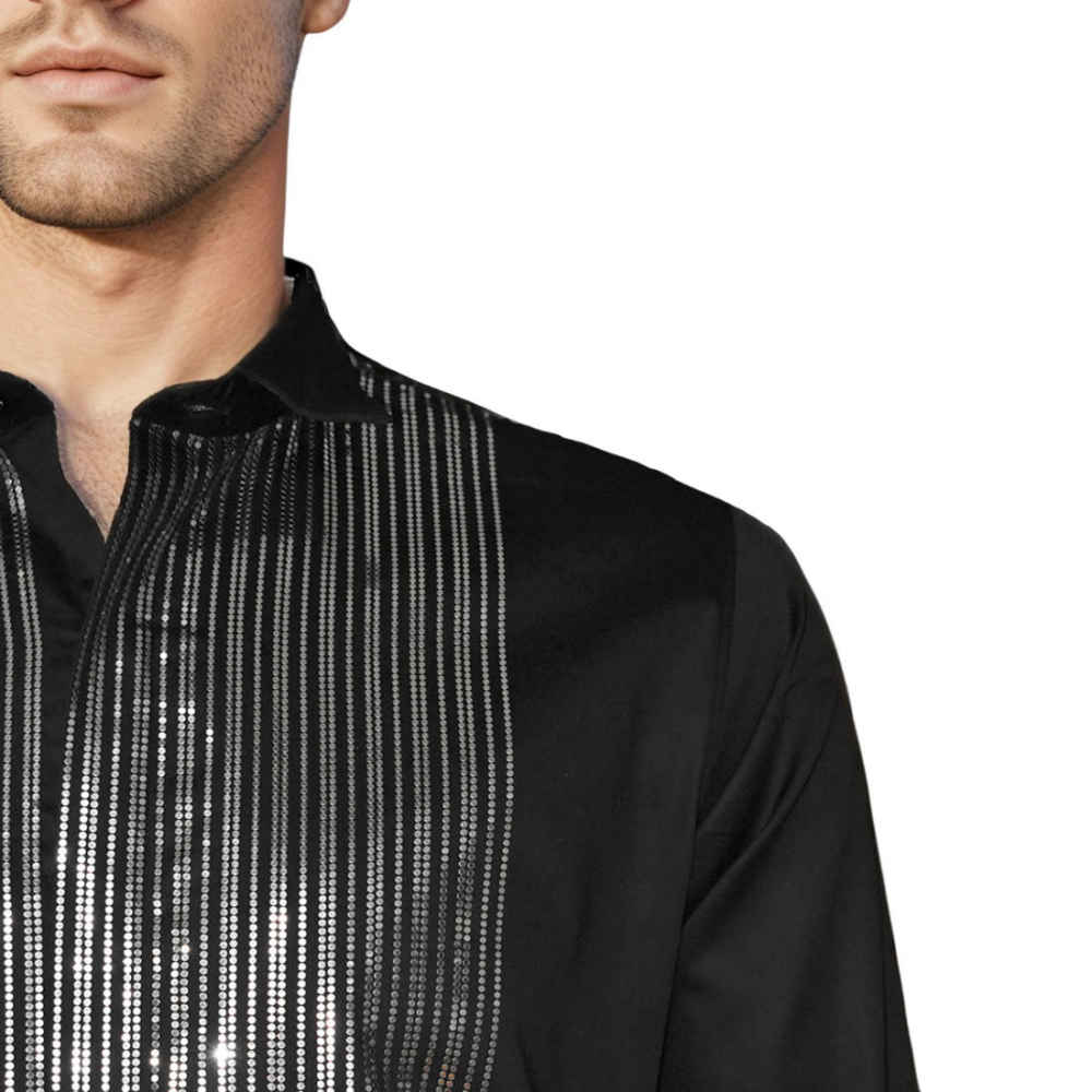 Armani Exchange Black Premium Quality Tuxedo Shirt-4