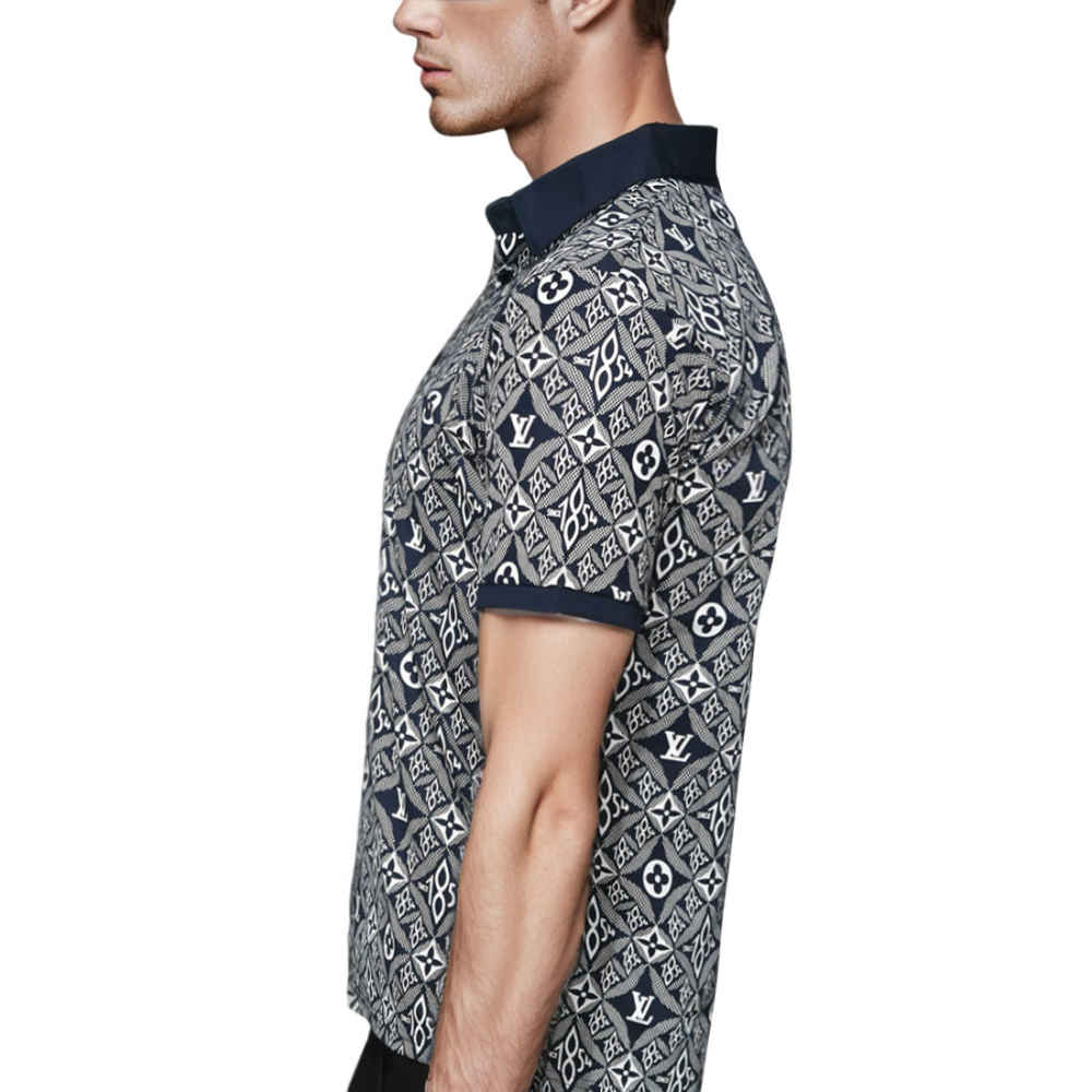 Louis Vuitton Blue Premium Quality T-shirt-2