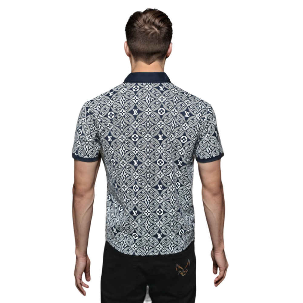 Louis Vuitton Blue Premium Quality T-shirt-1