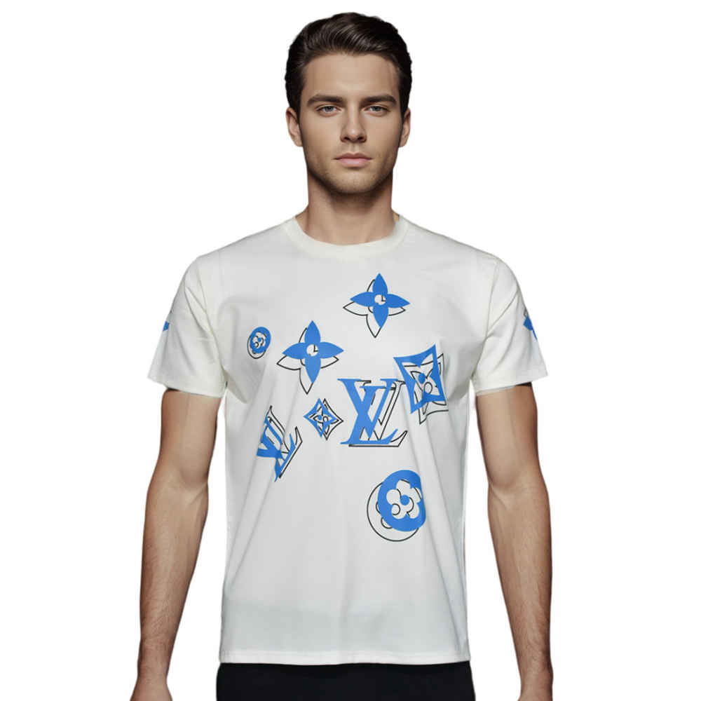 Louis Vuitton White Premium Monogram T-shirt-thumb-0