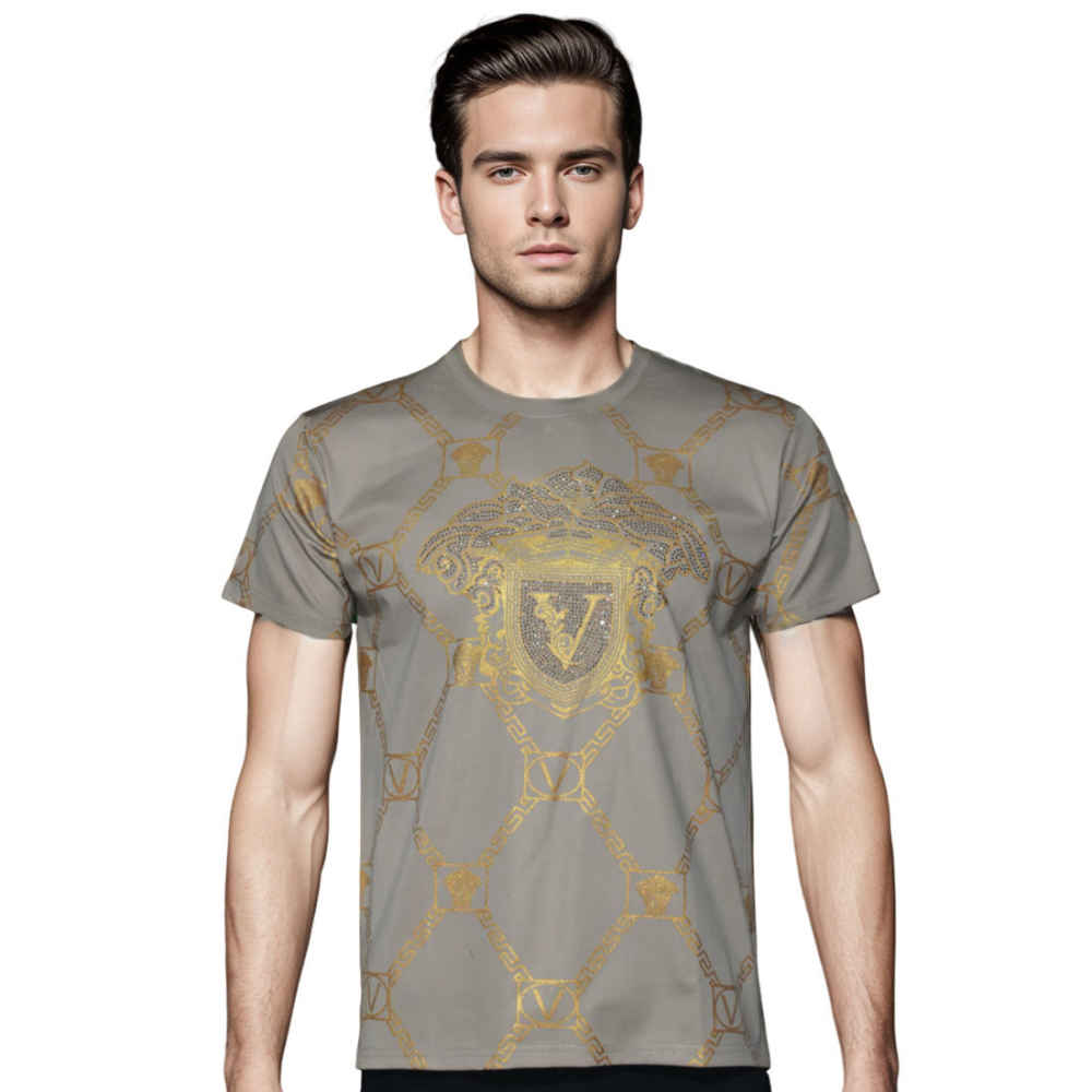 Versace Brown Premium Quality T-shirt-thumb-0