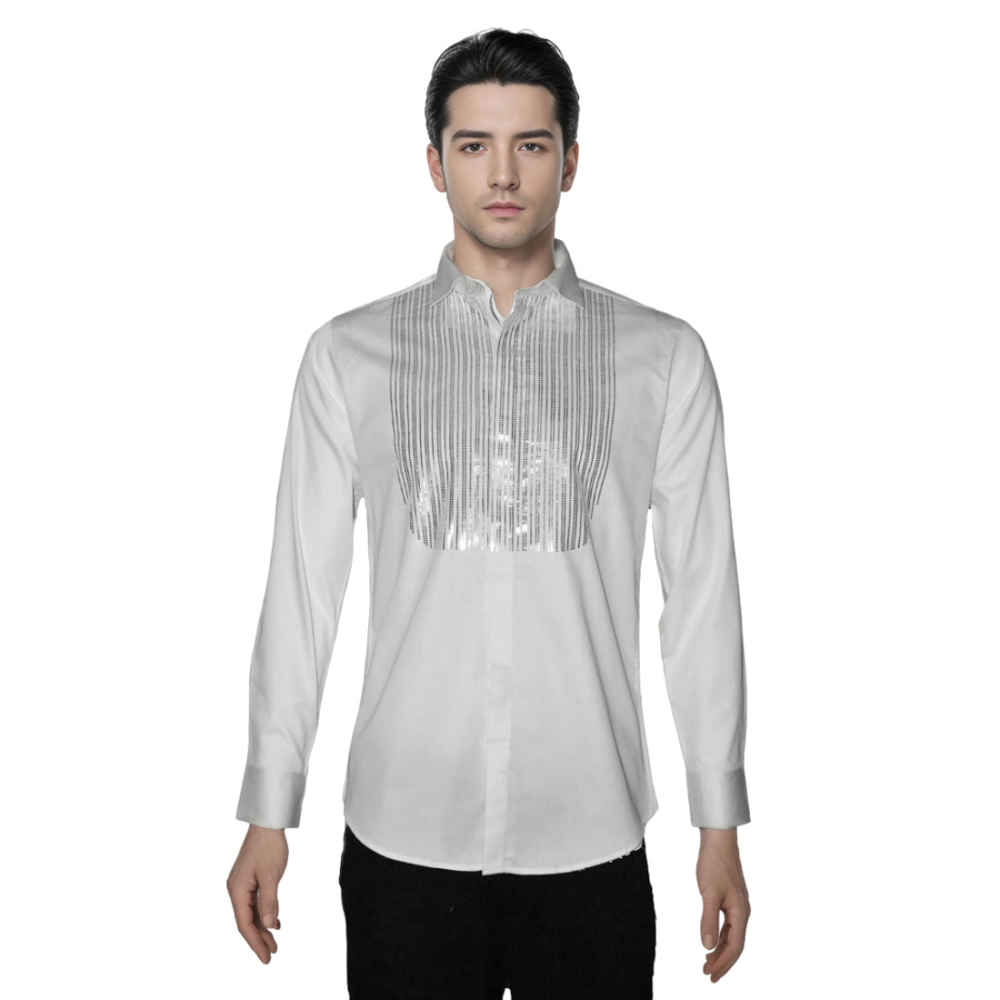 Armani Exchange White Premium Quality Tuxedo Shirt-6