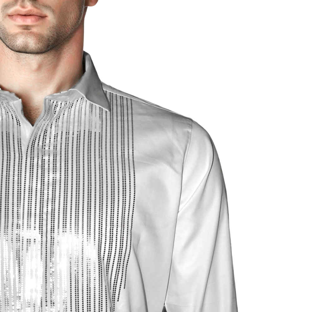 Armani Exchange White Premium Quality Tuxedo Shirt-4