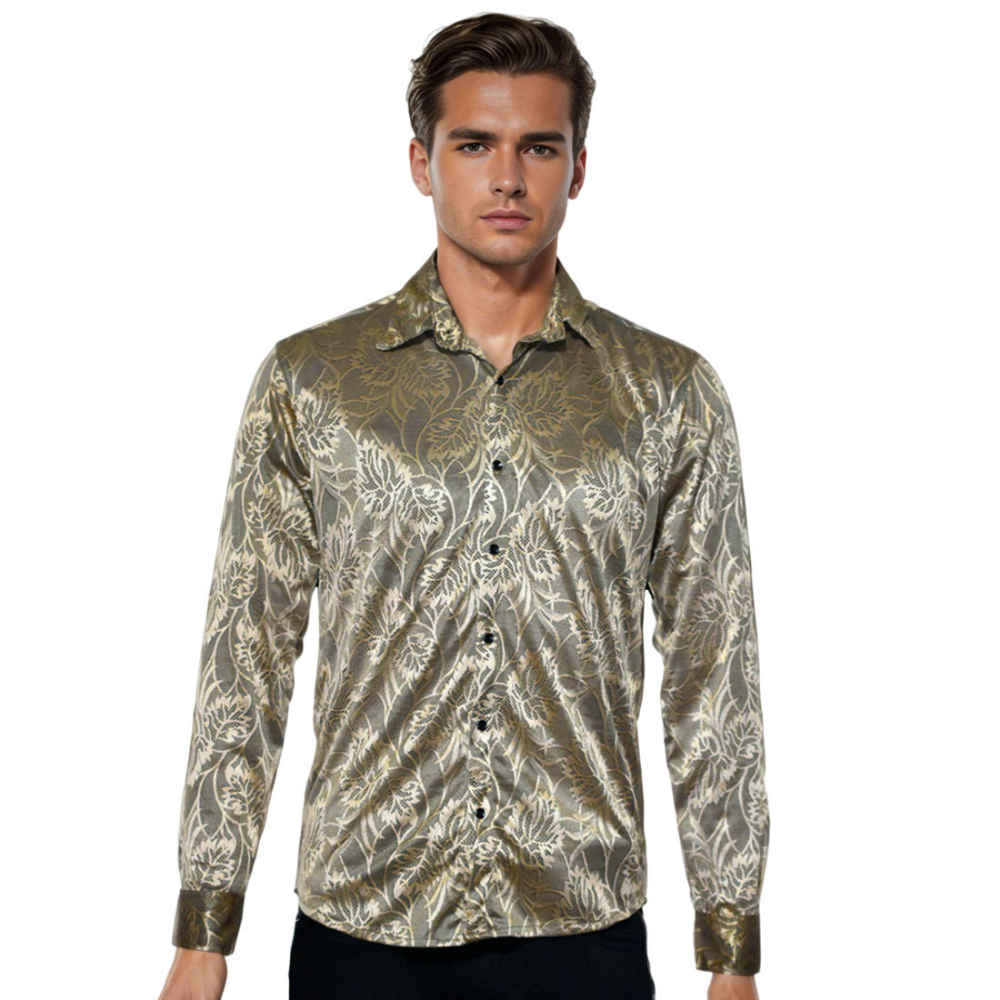 Gucci Brown Premium Floral Embroidered Shirt-thumb-0