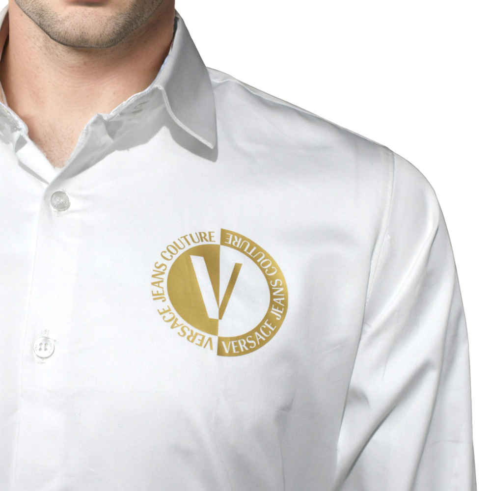 Versace White V-Emblem Shirt-4