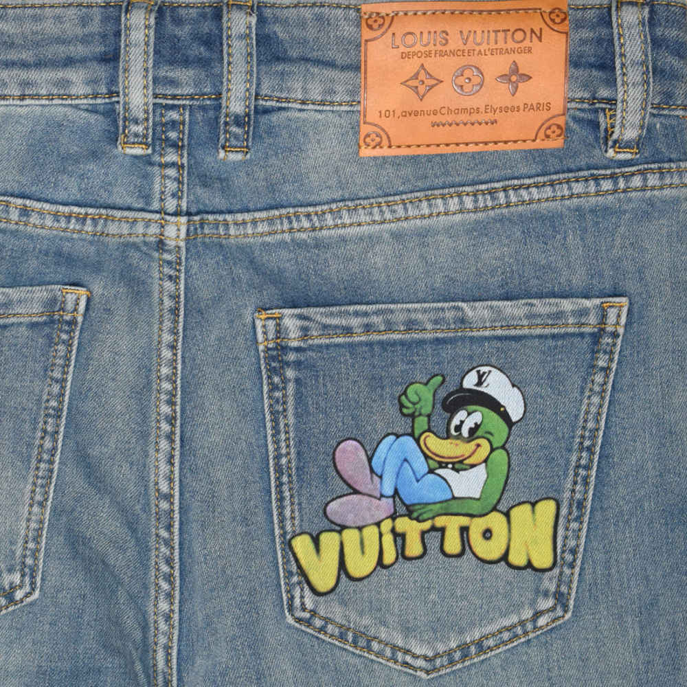 Louis Vuitton Light Blue Premium Quality Jeans-thumb-3
