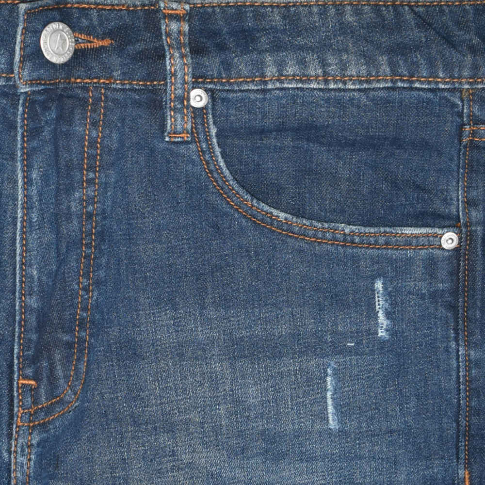 Golden Goose Pocket Printed Blue Ripped Denim Jeans-1