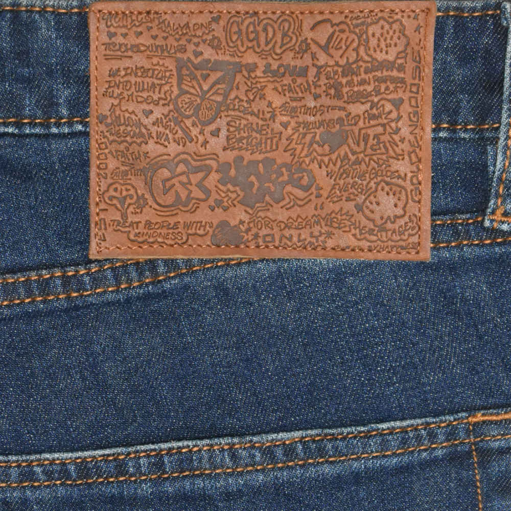 Golden Goose Pocket Printed Blue Ripped Denim Jeans-4