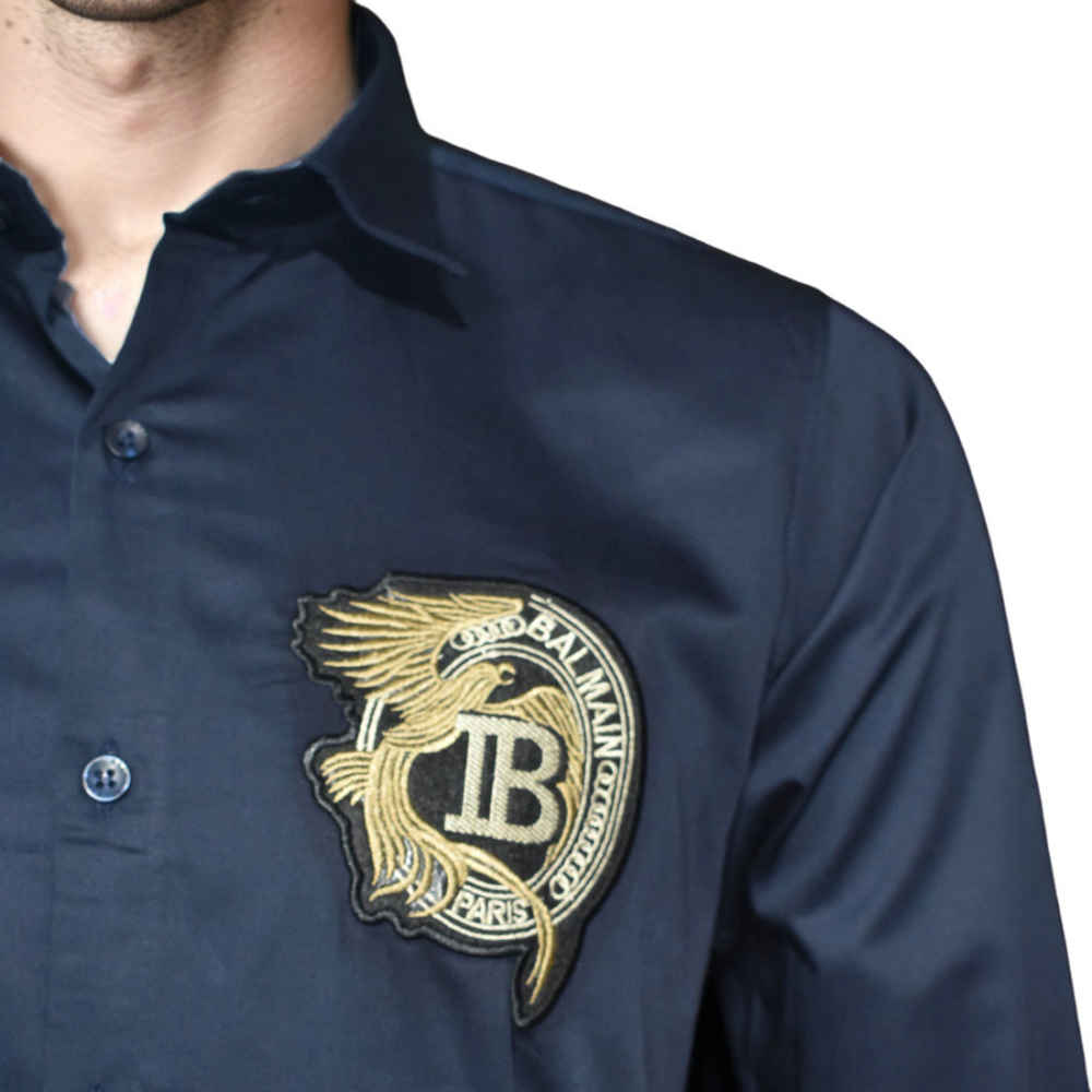 Balmain Navy Blue Premium Quality Shirt-thumb-4