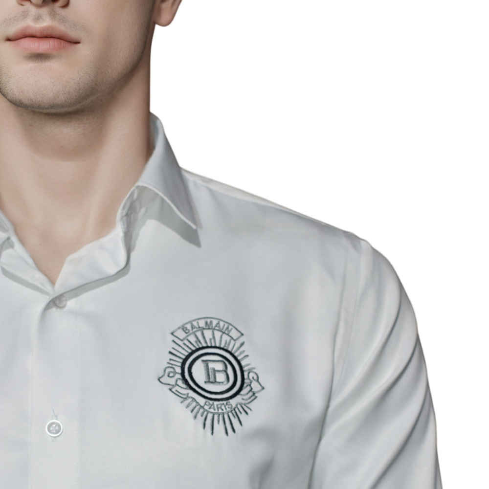 Balmain Embroidered White Premium Quality Shirt-4