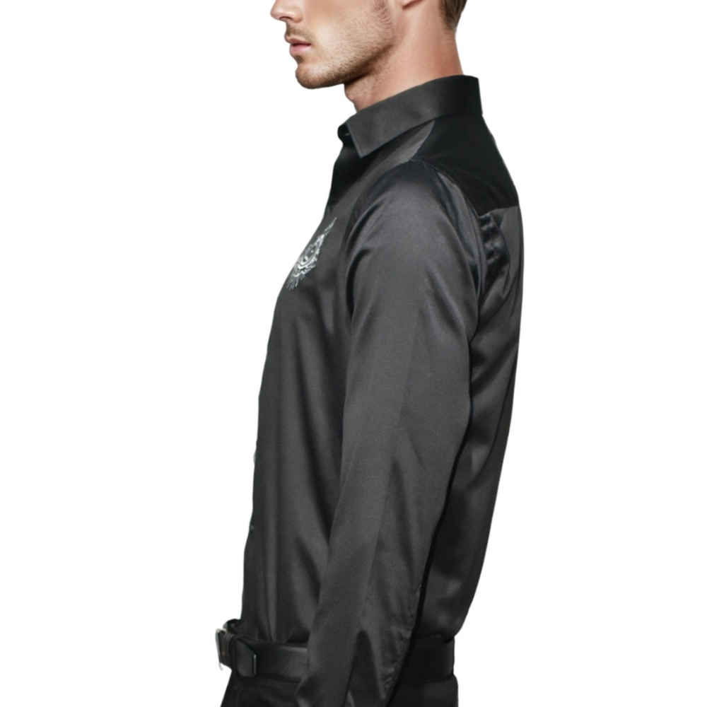 Balmain Embroidered Black Premium Quality Shirt-2